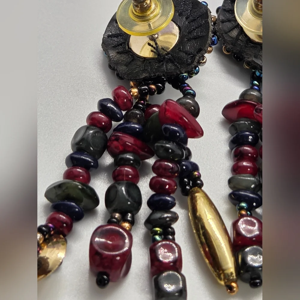 Elegant Beaded Drop Earrings - Picture 3 of 8